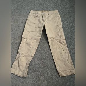 Khaki jean capris